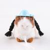 Soft Pet Miniature Hat with Long Braids For Guinea Pigs Hamsters Photo Props Costume Accessories For Cockatiels Parrots