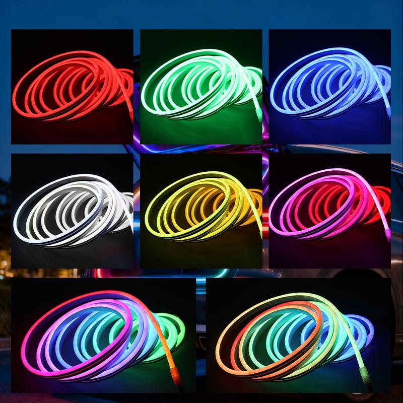 RGB Colorful Car Rear Trunk LED Light Bar 4M LED Flexible Waterproof Atmosphere Light Strip With APP Control Suitable For Tesla