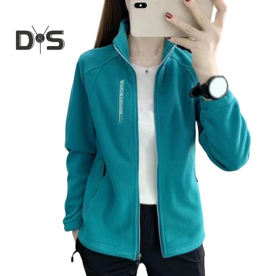 

Женское пальто с воротником-стойкой, застегивающееся на молнию, флисовое спортивное пальто с длинными рукавами, карманами на молнии, однотонная толстая плюшевая куртка, термокардиган для тренировок XL зелёный