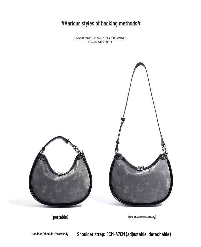 Crescent Crossbody Bag: 2025 Style, Versatile Small Women's Design, High-End Silk Satin Fashion.