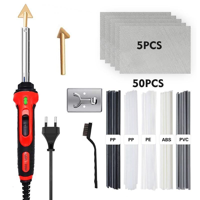 100W Plastic Welding Kit 2 in 1 Plastic Welding Kit Soldering Iron Gun for Surface Repair Car Bumper Kayak Canoe Welding Tool