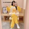 Women's Winter Coral Fleece Pajamas, Long-Sleeved Flannel Set with Velvet, Suitable for Spring and Autumn, Can Be Worn Outdoors