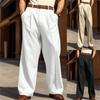Pantaloni da Tuta Casual da Uomo a Gamba Larga Dritta con Tasca Frontale per Uso Quotidiano da Strada