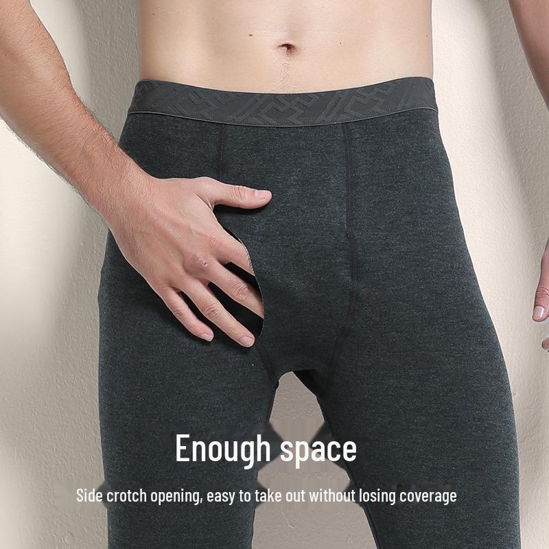 Ultra-Soft & Warm Men's Silk Wool Velvet Seamless Leggings for Autumn & Winter