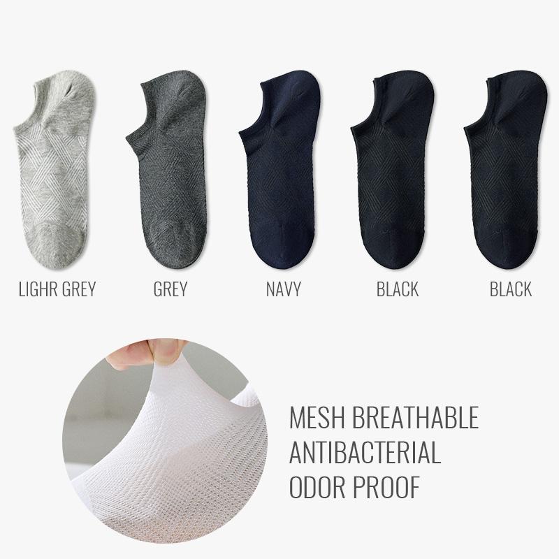 MiiOW Pure Cotton Short Sock Men Sport Non-Slip Invisible Ankle Sock Summer Anti Sweat Deodorant Breathable Business Dress Sock