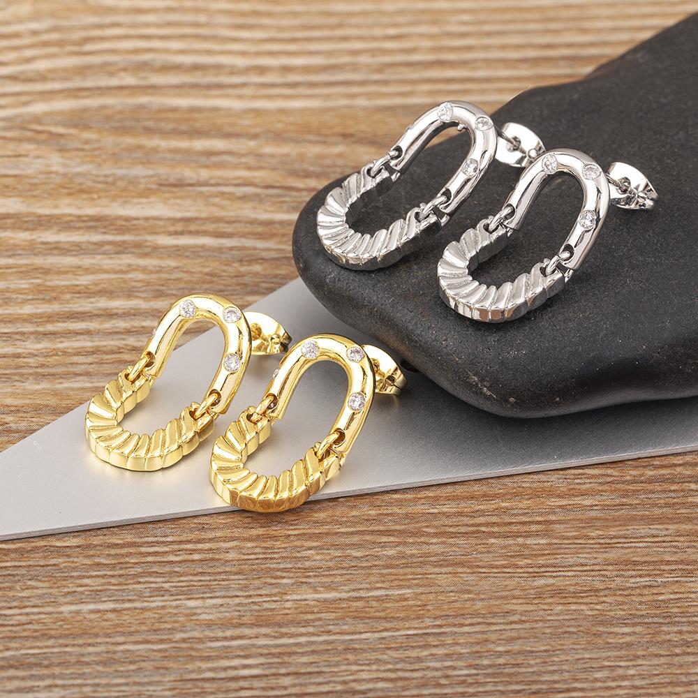 Nidin High Quality Rock Accessories Hoop Earrings Cool Hip Hop Style for Women Zircon Ear Jewelry Punk Korean Fashion Party Gift