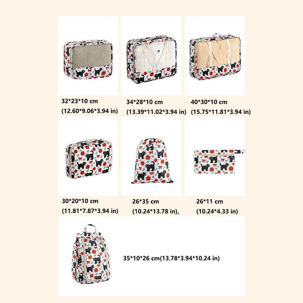 7Pcs Large Capacity Luggage Storage Bags Set Foldable Washable Travel Packing Organizer Space-saving Waterproof