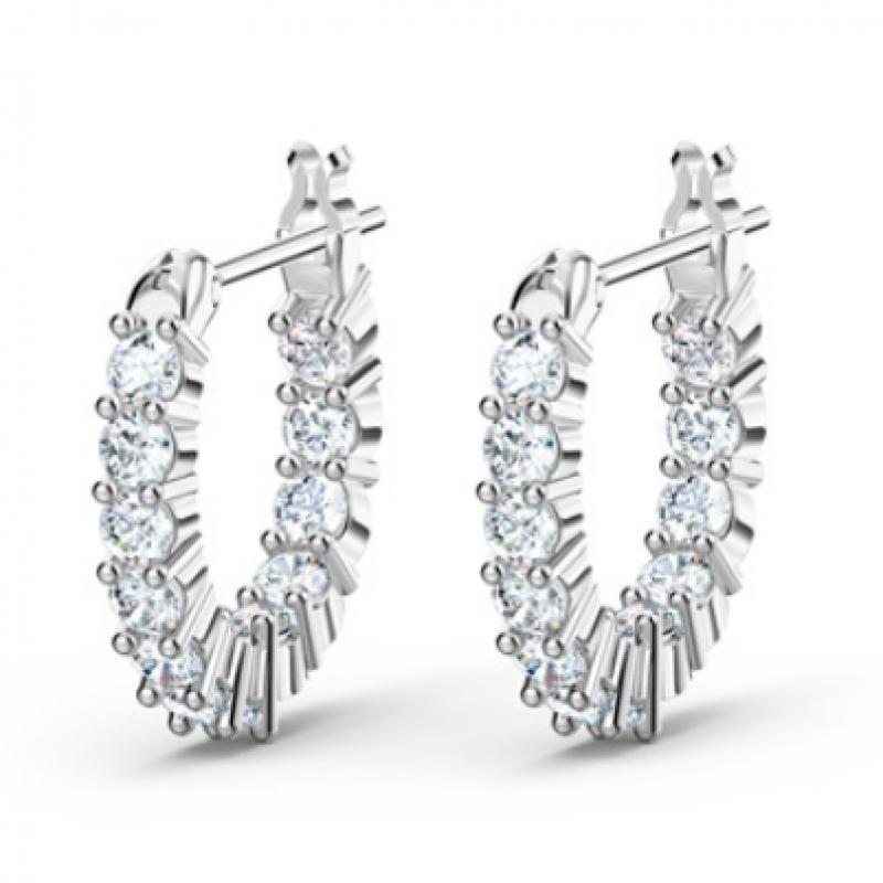 Swarovski Rhodium Hoop Earrings 5562126