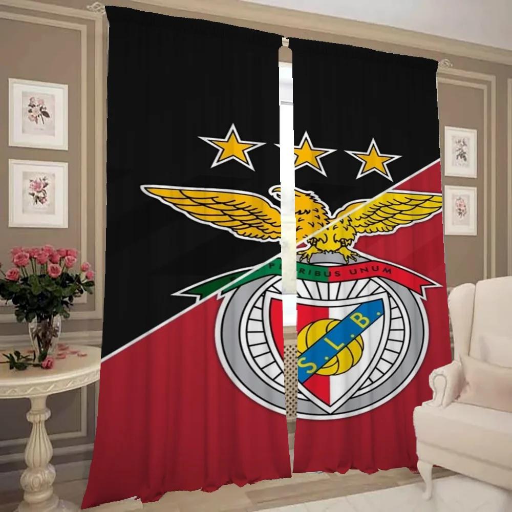 Fensterküchenvorhänge für Wohnzimmer 2 Stück Verdunkelungsvorhänge Türvorhang SL B-benfica Fc Raumteiler Schlafzimmerdekoration
