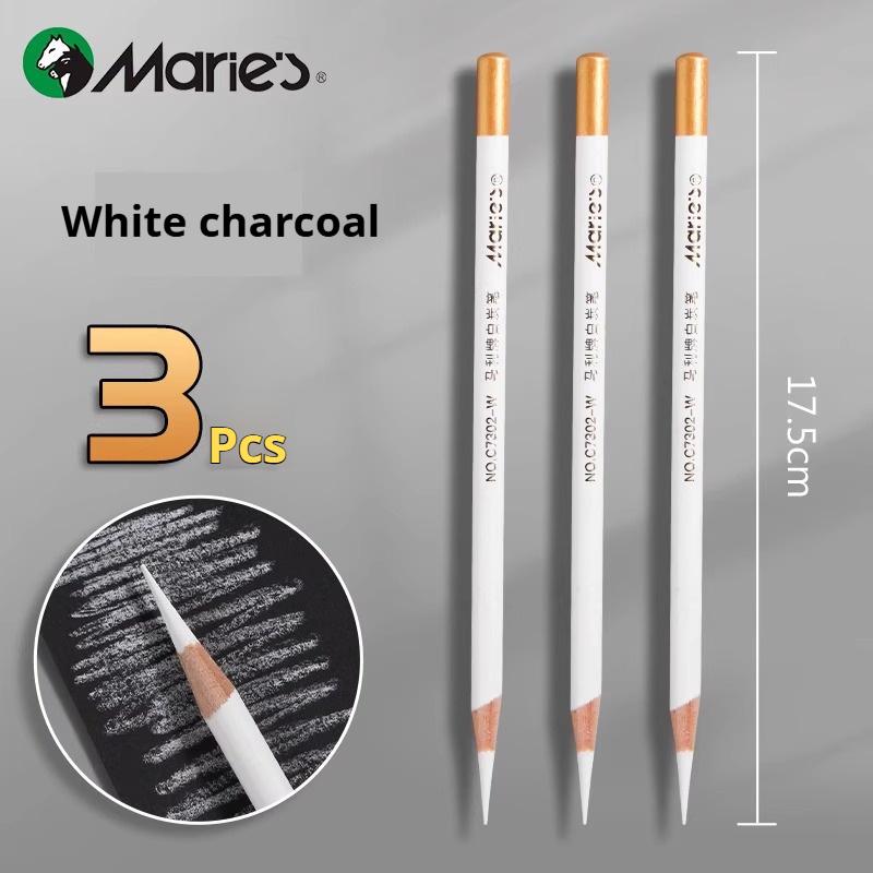 

3/6/12Pcs Professional White Charcoal Pencils Sketch Highlight White Pencils for Drawing Shading Blending Office School Supplies