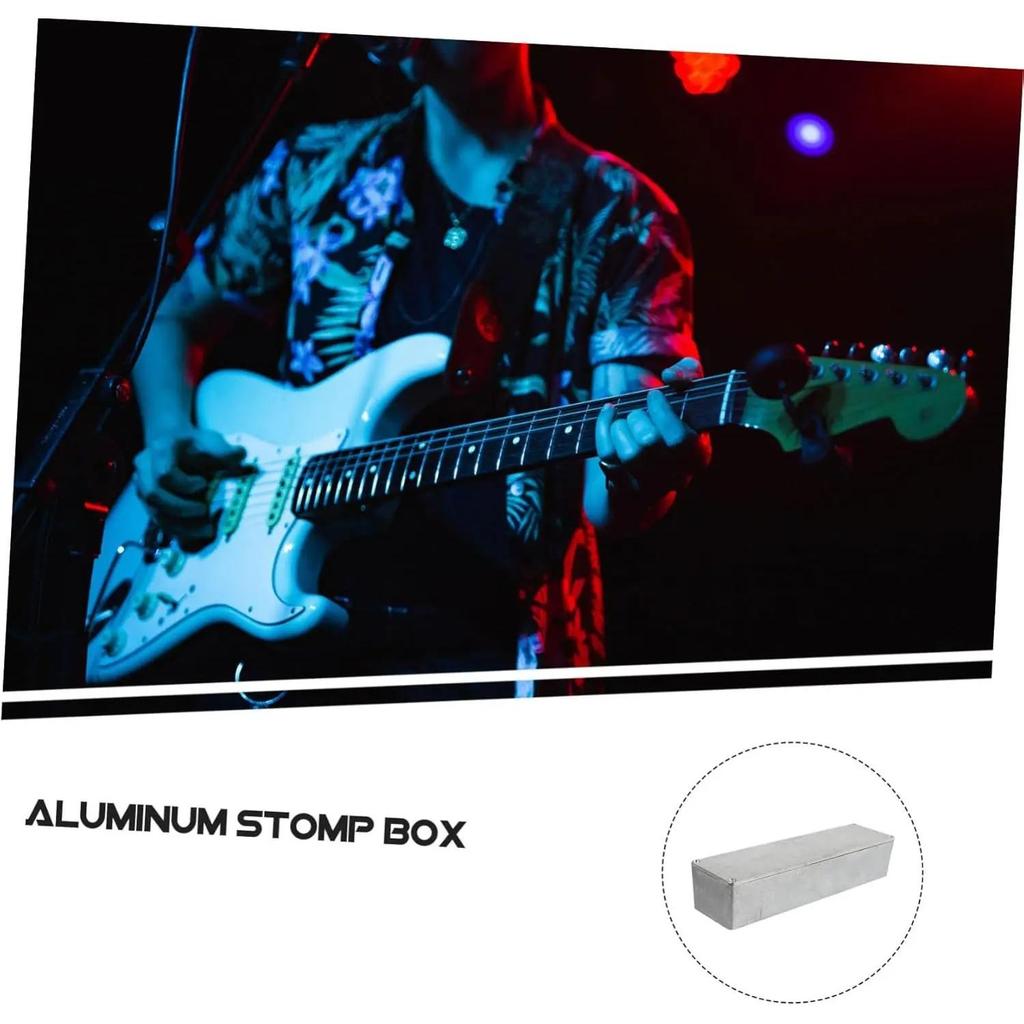 Boîtier en Aluminium 1032L pour Pédale Stomp Box - Boîtier pour Pédale de Guitare DIY Moulé sous Pression 254x71x52.5mm Avec Pieds en Caoutchouc Interrupteur à Bascule (Blan inachevé