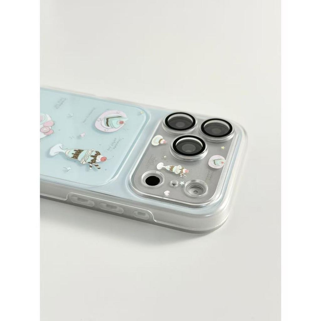 Mint Chocolate Dessert Is Suitable for Apple 17promax 2-in-1 Iphone16 Lens Film 15 Mobile Phone Hard Case