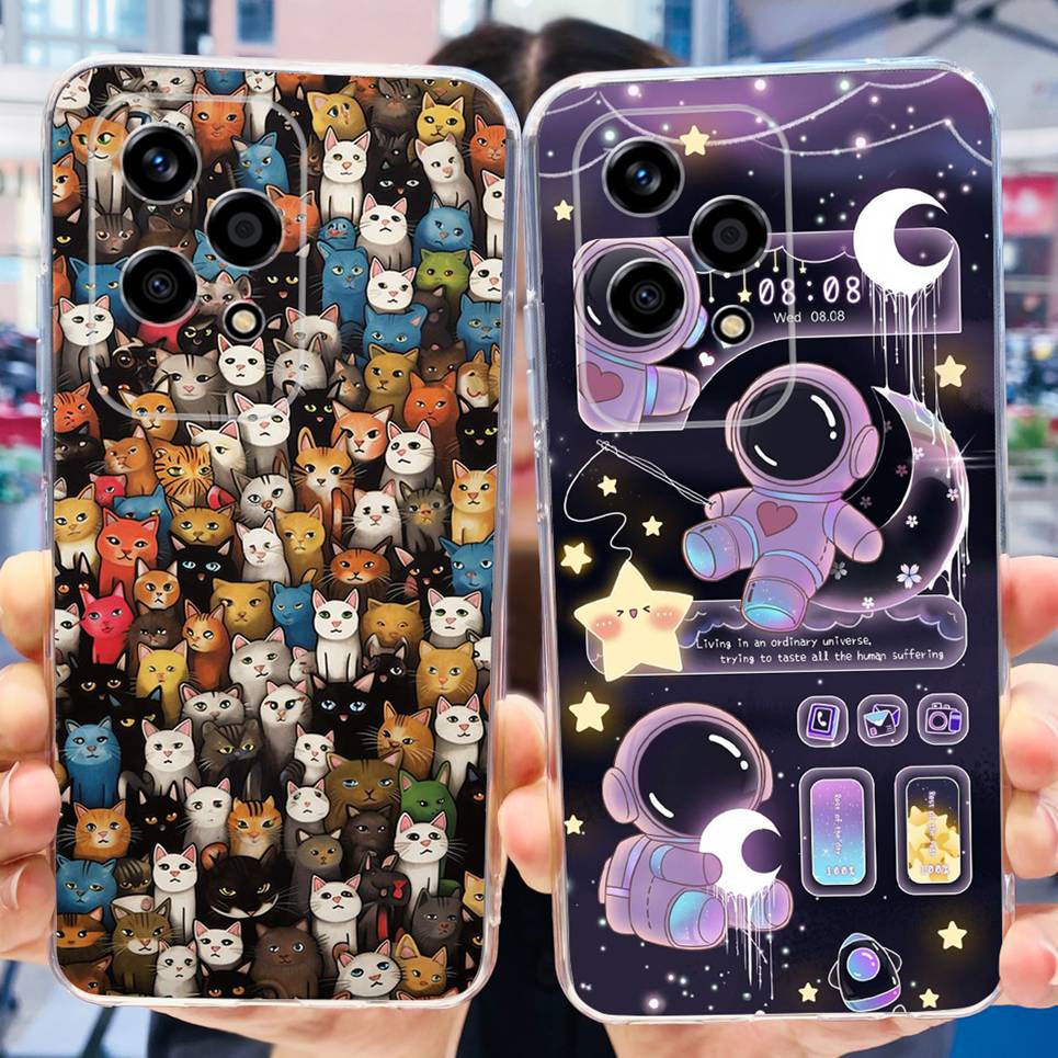 For Honor 200 Lite Phone Cover Case Cool Cartoon Dragon Space Man Cute Cat Funda Soft Clear Silicone Huawei Honor 200 Pro 200 5G