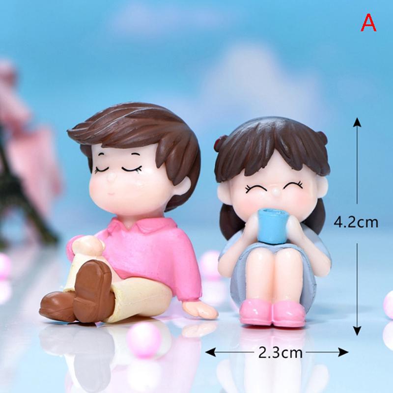 

Hot Sale 2pcs/set Mini Lovers Dolls Model Figures Landscape Fairy Garden Ornaments