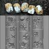 Baroque Heart French Necklace Gemstone Photo Frame 3D Acrylic Nail Mold Nail Decorations Diy Silicone Nail Nails Products