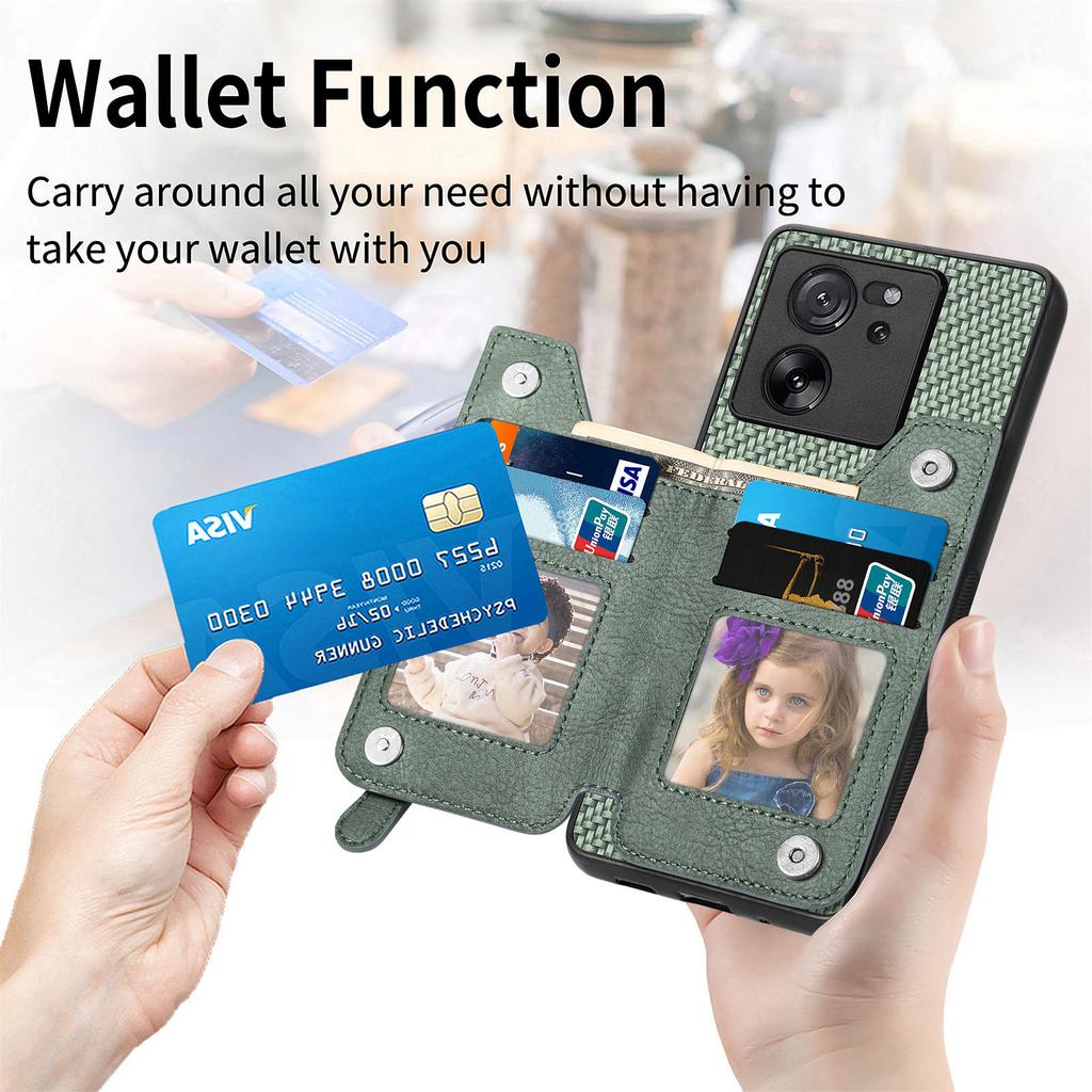C1-04 For Xiaomi 13T/13T Pro/Redmi K60 Ultra Wallet Phone Case Kickstand PU+PC+TPU Phone Cover