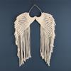 Angels Wing Shaped Macrame Tapestry Retro Cotton String with Long Tassel Elegant Ornament Decoration for Apartment Dorm Room