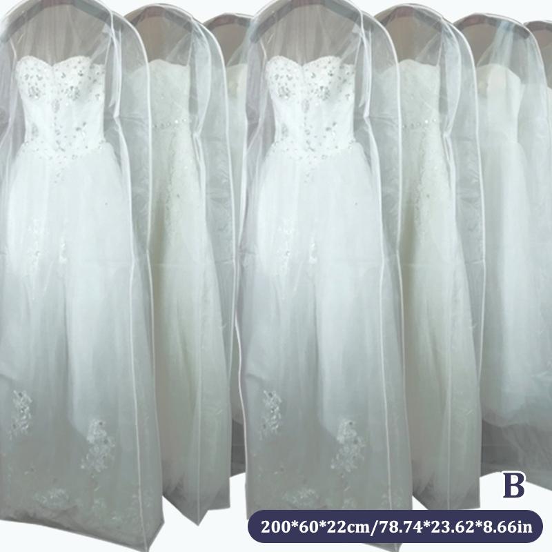 

Двусторонний прозрачный тюль/вуаль свадебный чехол для платья с боковой молнией для домашнего гардероба сумка для хранения платья