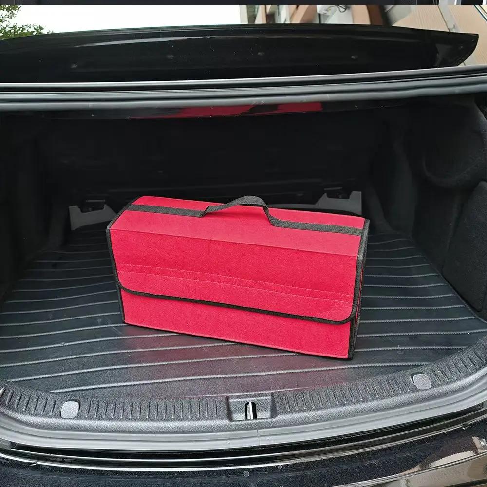 Large Anti Slip Compartment Boot Storage Organizer Tool Car Storage Bag Car Trunk Organizer Soft Felt Storage Box Accessories