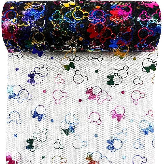 Glitter Tulle Rolls 6 inch x 10 Yards (30 feet) Colorful CartoonTulle Rolls Spool Fabric Tutu for DIY Skirts Wedding Gift Wrap Sewing Crafting Bow