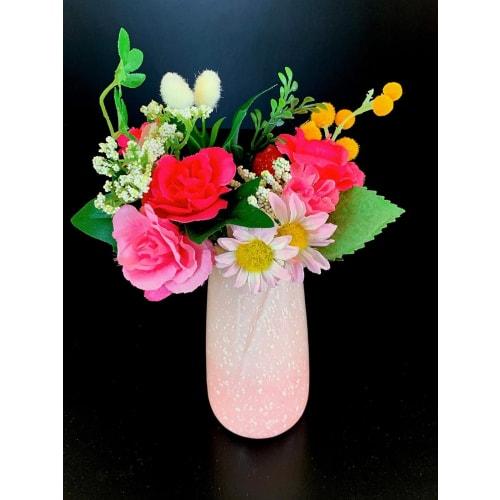 Karen Japanese Ceramic Buddhist Altar Accessories, Yawaragi Sakura, 5-Piece Set with Timer-Operated LEDs, Flickering LED Candles, LED Incense, Buddhis