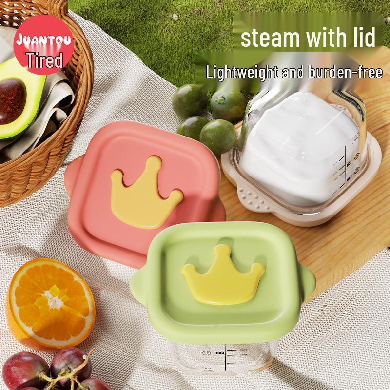 

Glass Baby Food Bowl Set: Steaming, Cooking, Storage & Custard Mold Container