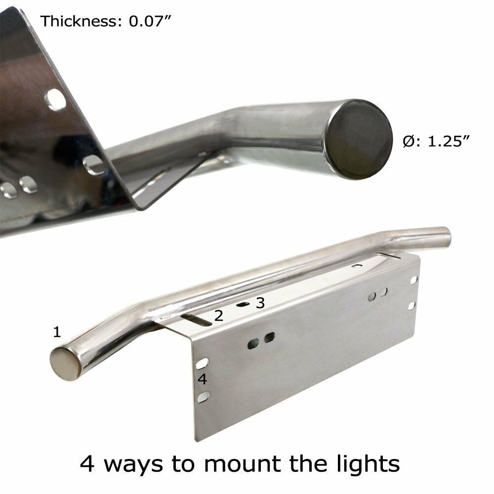 23" Chromovaný Bull Bar Přední Nárazník Držák SPZ Držák Pracovních Světel