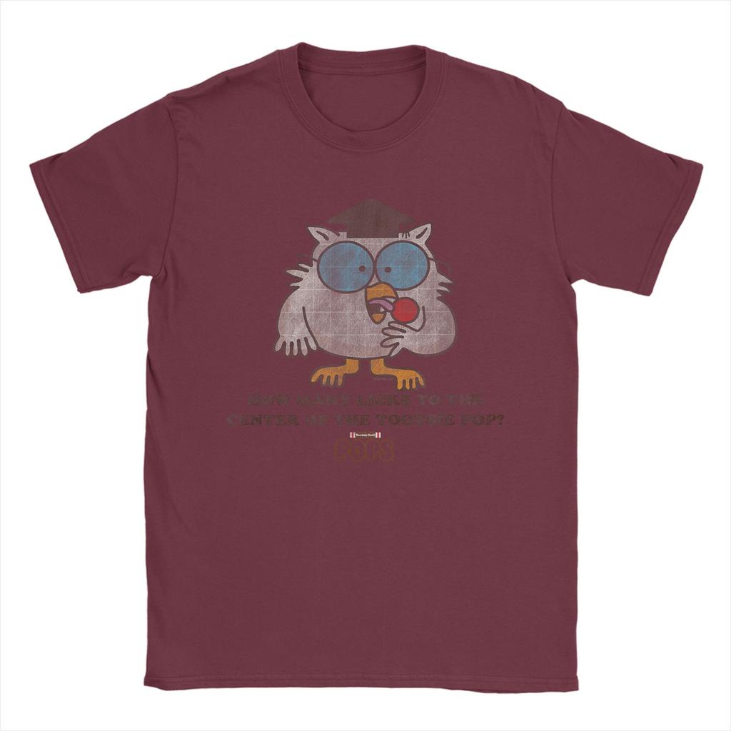 Tootsie Roll Pop Eule Wie viele Lutscher bis zum Kern T-Shirts Herren Vintage T-Shirt Rundhals T-Shirts Kurzarm Kleidung Neuankömmling