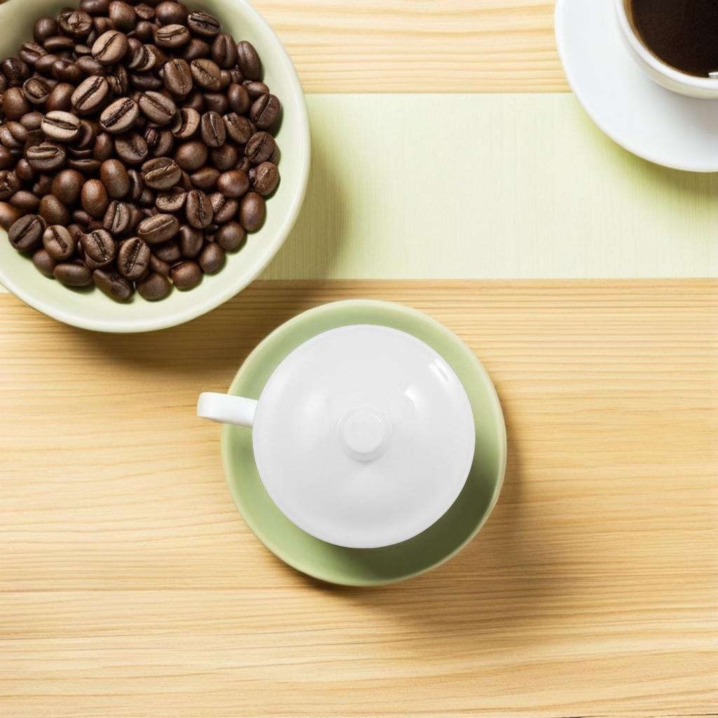 2Pcs White Ceramic Tea Cup Lid Replacement Porcelain Mug Cover for Home Office Use Heat Resistant Spill Proof Airtight Seal