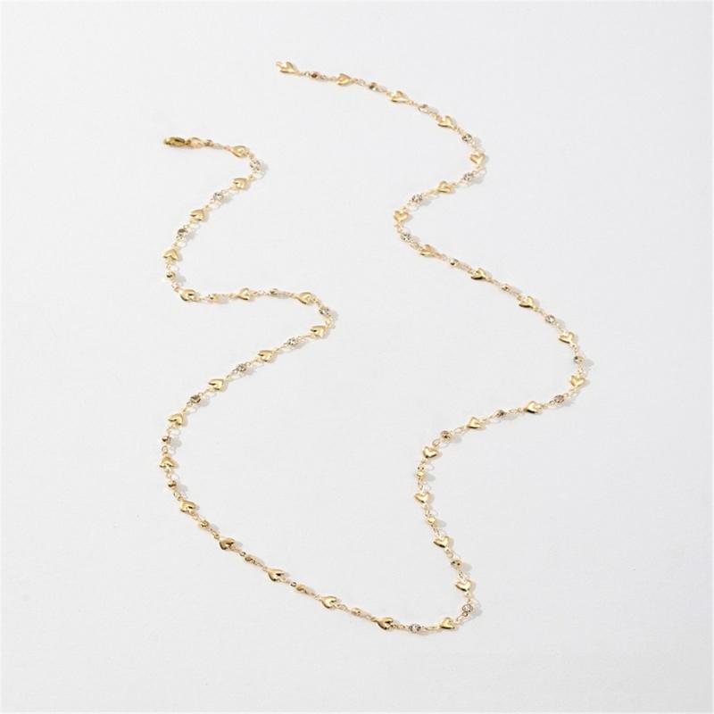 3 Pieces Delicate Heart Y Chain Necklace and Bracelet Set For Ladies Holiday Body Jewelry Gifts Adjustable Length
