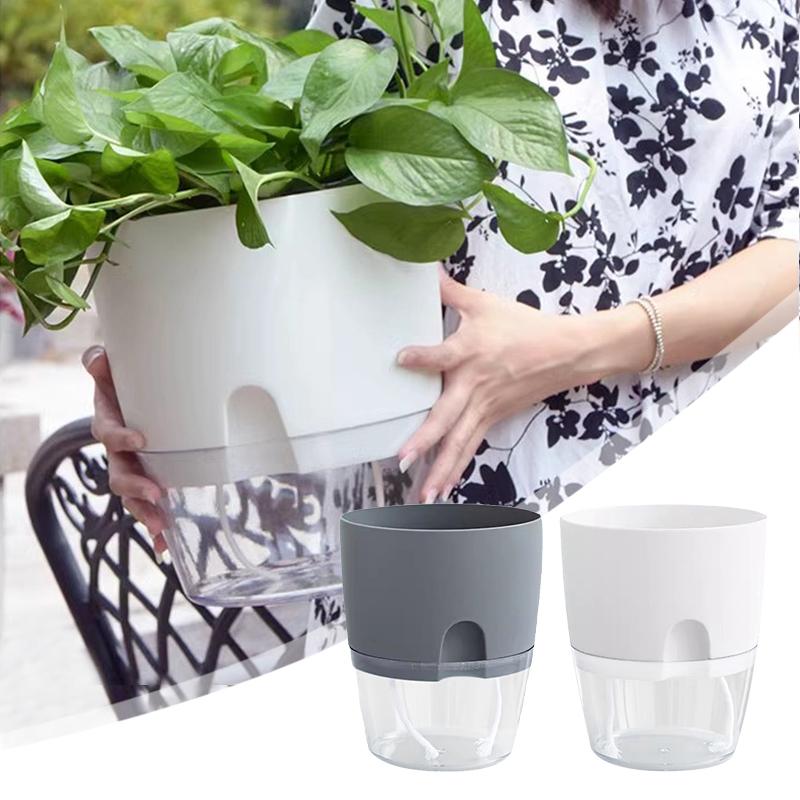 Lazy Self Watering Flower Pot Hydroponics Growing System Planter Flowerpot Garden Hydroponics Plants Pot Potted Planters