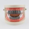HIOHOP Lattice Pattern 18K Gold Plated Hip Hop Grillz - Top & Bottom Six Teeth Fashion Accessory.