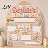 Wooden Writing Board for Home First Day of School Message Board Reusable Erasable Chalkboard Design Desktop Plate Kids Stable Base Photo Prop