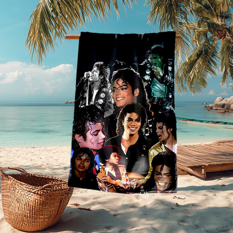 Ultra-weiches Strandtuch mit Michael Jackson Thema, Ideal für Pool - Camping, Tauchen - Perfekter Reisebegleiter, Lebendiges Strandtuch.