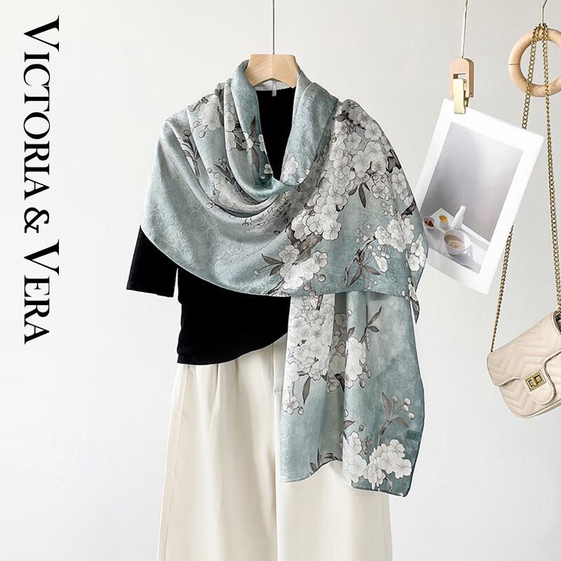 

VICTORIA&VERA Chinese Style Mulberry Silk Printed Scarf V827ZS03 170*55