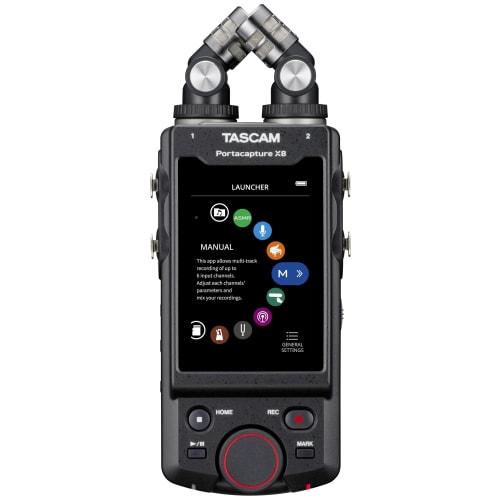 TASCAM Portacapture X8 32-bit Float 192kHz (Hi-Res) 8-Track Portable Recorder with USB Microphone for Podcasts, YouTube, and ASMR