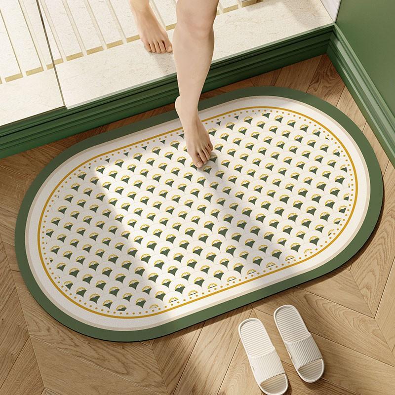 

Light Luxury High-quality Bathroom Absorbent Floor Mat Household Soft Diatom Mud Anti-slip Absorbent Mat Bathroom Bath Room Mat 40 * 60Cm
