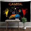 Black Cartoon Game Console Tapestry Wall Hanging Kawaii Hippie Tapiz Art Minimalist Children's Room Decor Background Cloth