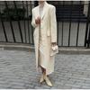 Lapel Single-breasted Long Ladies Coat Fashion All-match Solid Color Thick Coat Autumn and Winter New Ladies Long Jacket