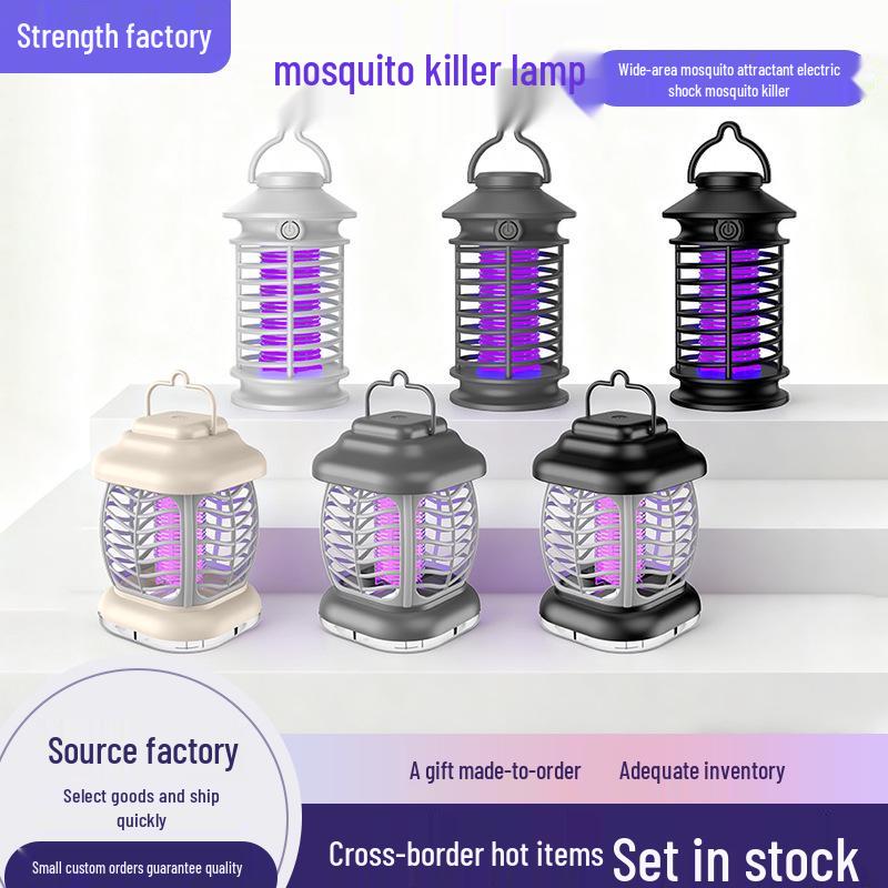 USB Rechargeable Mosquito Killer Lamp: Wall-Mounted or Portable, Indoor & Outdoor Use, Purple Light Repellent.