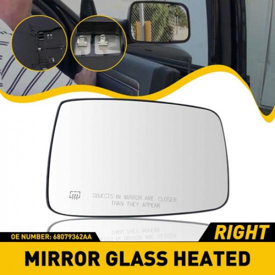 Exterior Mirror Glass Heated Power Passenger Side RH for Dodge Ram 1500 2500