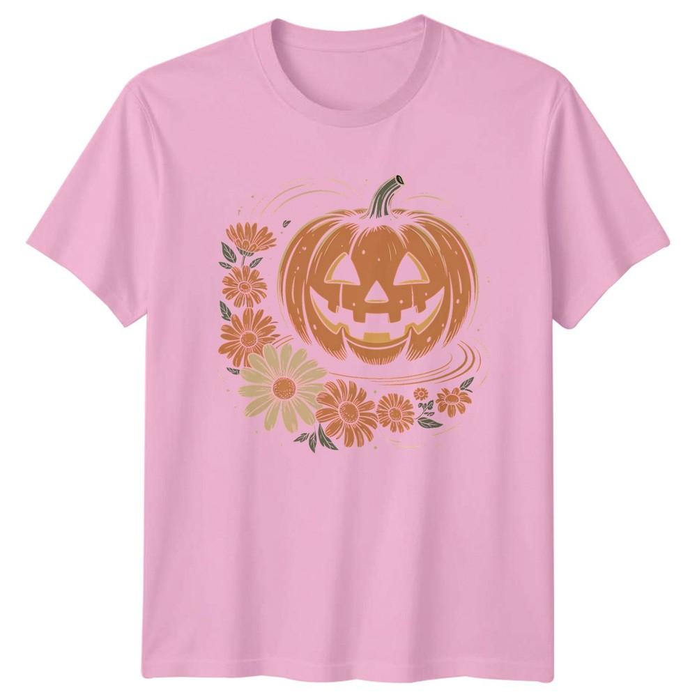 Whimsical Floral Jack O Lantern TShirt Autumnal Rustic Halloween Halloween Gift