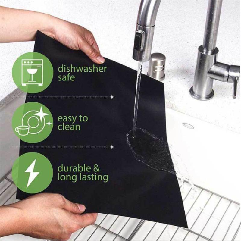 Oven Bottom Liners Non Stick Barbecue Grill Mats Reusable Kitchen Toaster Liner Air Fryer Cooking Heat Resistant Baking Paper