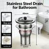 Acciaio Inossidabile 304 Scarico Bagno WC - Filtro Fognatura Anti-Intasamento per Lavanderia Piscina Resistente alla Ruggine Drenaggio Rapido Accessorio Scarico Lavandino