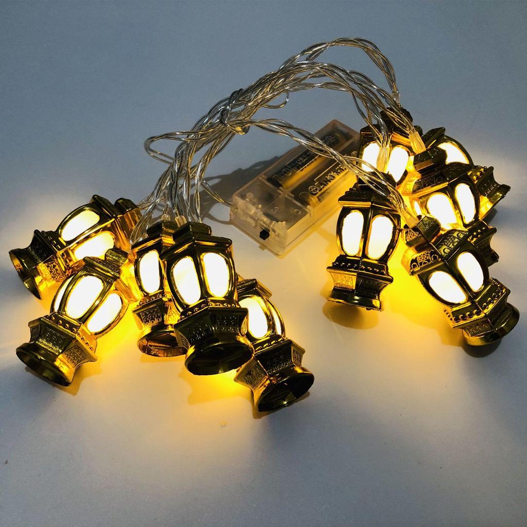 LED Oil Lamp Retro Style Golden Palace Lantern String Lights