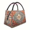 Men's and Women's Insulated Lunch Bag, Reusable Large Lunch Tote with Insulated Zipper Closure, Vintage Bohemian Pattern Portabl