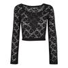 Urban Classics Womens/Ladies Lace Long-Sleeved Crop Top