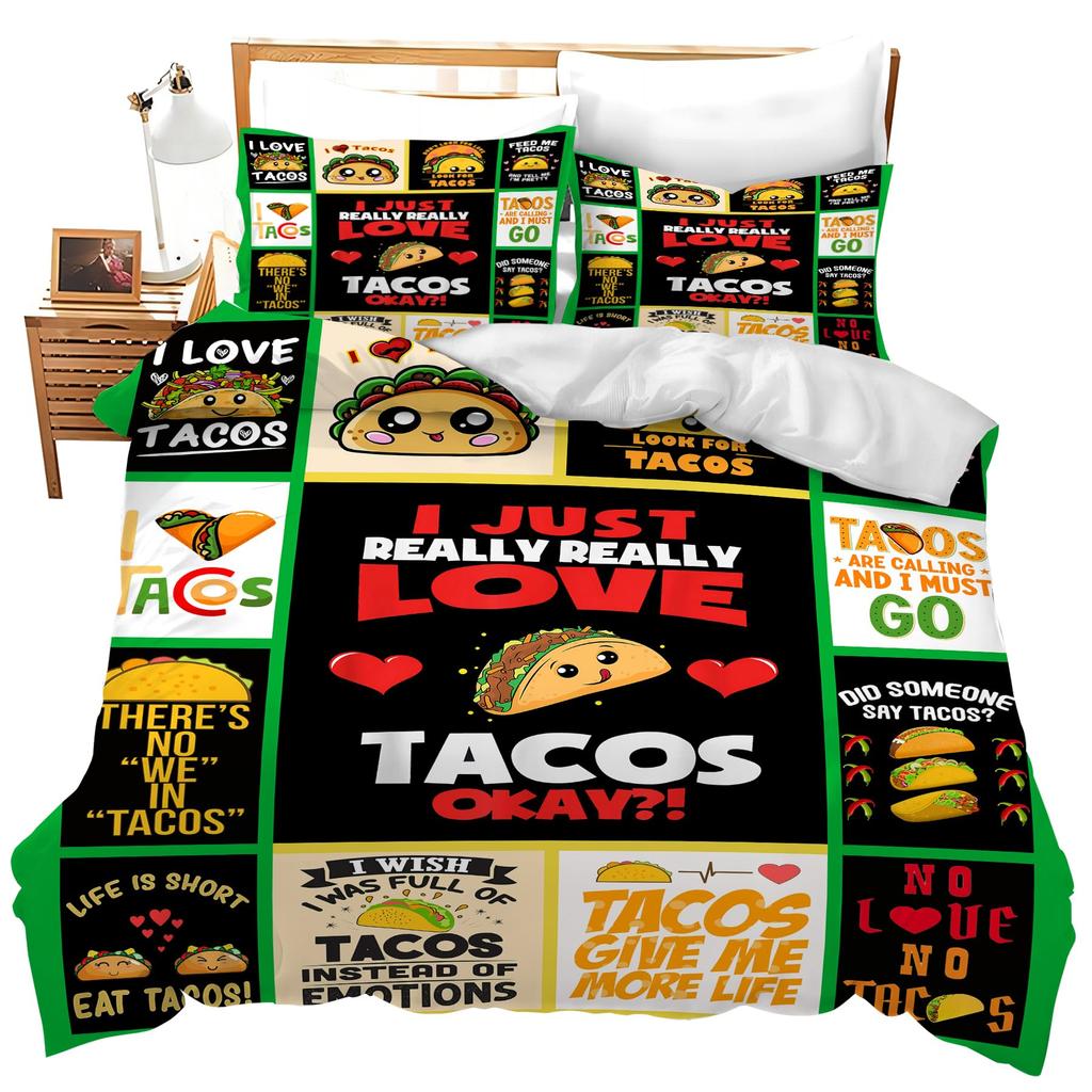 Cartoon Food Duvet Cover Set Melting Ice Cream Cones Decorative Bedding Set with Pillowcase Kids Women Holiday Gift Duvet Cover