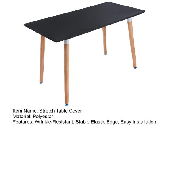 4/6/8Ft Stretch Table Cover Elastic Edge Design Wrinkle-Resistant Seamless Fit Easy Installation