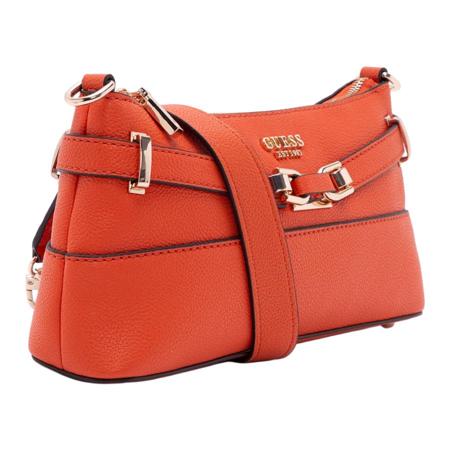 New GUESS Artificial Leather Baguette Bag Shoulder Bag Medium Women's Brick Red BG952717-ORA